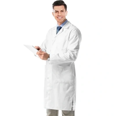 Abbildung von AIESI® Arztkittel laborkittel herren weiß medizin labor aus baumwolle 100% sanforized gr62