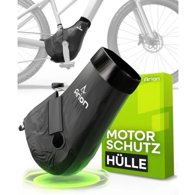 Abbildung von ARION Ebike Motor Schutzhülle universal I Nylon Transportschutz Regenschutz für Thule Fahrradträger e bike Motorschutz Abdeckung Bosch, Brose, Shimano, Yamaha Mittelmotor Zubehör