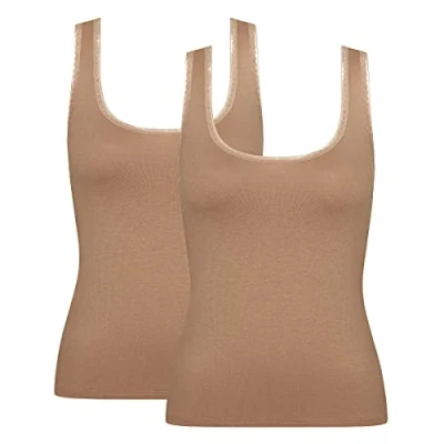 Abbildung von Sloggi GO TANK TOP 2 PACK Unterhemd/shirt, Damen, Größe: 65A C. 70A/B, Nostalgic brown