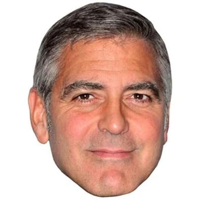 Abbildung von Masque en carton 2D George Clooney Acteur Taille A4