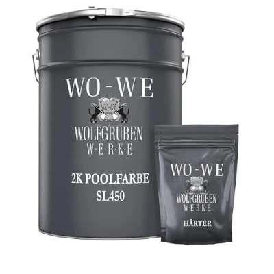 Abbildung von WO WE 2K Poolfarbe Poolbeschichtung Schwimmbadfarbe Lichtblau wie RAL 5012 2,5Kg