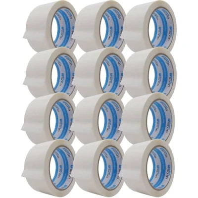 Abbildung von gws Paketklebeband 12 Rollen weiß Geräuscharmes Universalklebeband zum Verpacken von Paketen Hohe Klebekraft Profi Qualität 66 m Länge 50 mm Breite