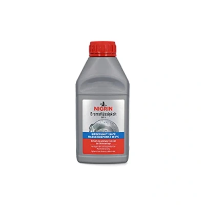 Abbildung von NIGRIN Bremsflüssigkeit DOT4, Hochleistungsformel, Siedepunkt 260C, optimiert Bremsdruckkontrolle, 500 ml