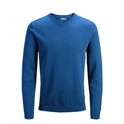 Abbildung von JACK &amp; JONES Herren JJEBASIC Knit V Neck 12137194, Classic Blue, XS