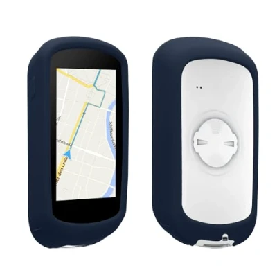 Abbildung von kwmobile Hülle kompatibel mit Garmin Edge Explore 2 Silikon GPS Fahrrad Case Schutzhülle in Dunkelblau