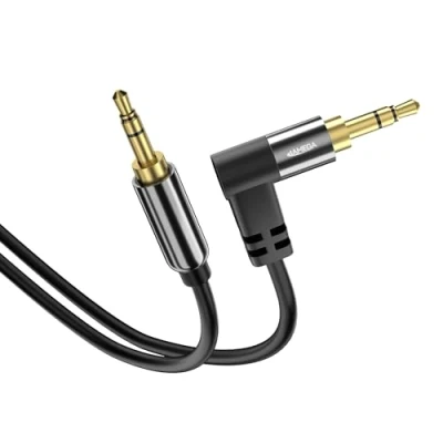 Abbildung von JAMEGA Aux Kabel 3,5mm 90 Winkel Variation Audio Kabel, Klinkenstecker, Klinkenstecker (150 cm)