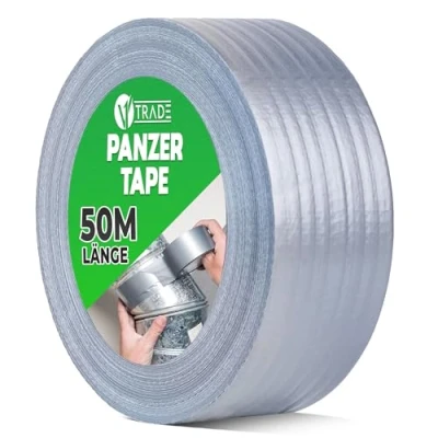 Abbildung von V1 TRADE Panzertape Silber 48mm x 50m Panzerband extra stark wasserfest für innen und außen geeignet Duct Tape mit einfacher Handhabung &amp; rückstandsfrei entfernbar