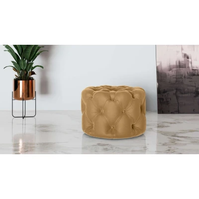 Abbildung von Places of Style Hocker &quot;FOLLINA&quot;, Polsterhocker mit klassischer Chesterfield Knopfheftung