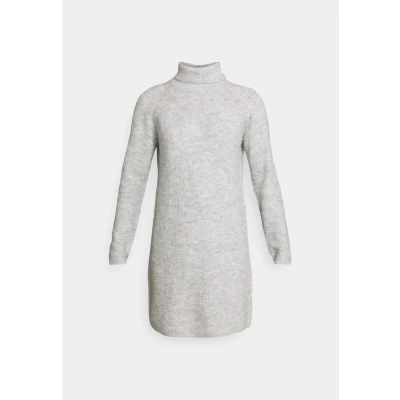 Abbildung von Pieces Pcellen LS HIGH NECK NOOS BC Strickkleid, Damen, Größe: Large, Light grey melange