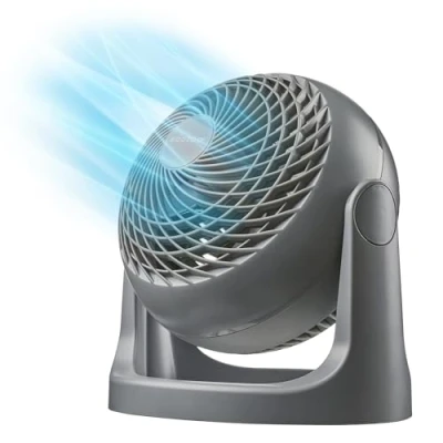 Abbildung von Iris Ohyama Woozoo, 23m², Ventilator, Grau, 3 Geschwindigkeiten, leise, Table Fan, Tischventilator, Lüfter, Bodenventilator, tragbarer, Portable, Cooling, Desk PCF HE18