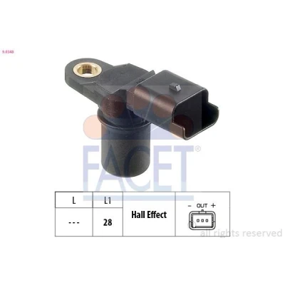 Abbildung von FACET 9.0348 Sensor, Nockenwellenposition Made in Italy OE Equivalent RENAULT: Modus / Grand Modus, CLIO 3, SCENIC 2, NISSAN: MICRA 3