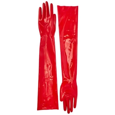 Abbildung von Handschuhe aus leicht transparentem Latex, lang