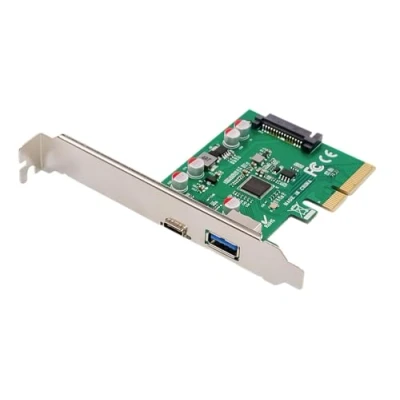 Abbildung von DIGITUS IO Karte PCIe USB 3.1 Schnittstellen 2 Port 1x C &amp; Typ A 10 Gbit/s Chipsatz ASM1142
