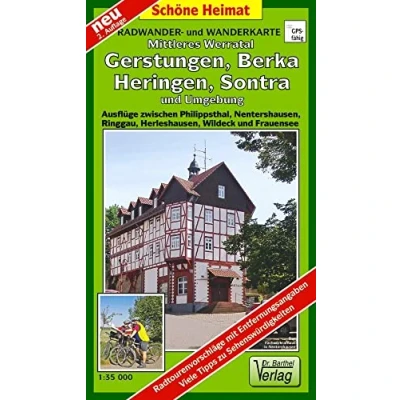 Abbildung von Radwander und Wanderkarte Mittleres Werratal, Gerstungen, Berka, Heringen, Sontra Umgebung: Ausflüge zwischen Philippsthal, Nentershausen, ... Frauensee. Maßstab 1:35000 (Schöne Heimat)