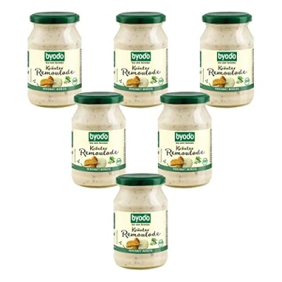 Abbildung von Byodo Bio Kräuter Remoulade 50% Fett, 6er Pack (6 x 250 ml) Vegane Remoulade, Qualität, Cremige Sauce mit feinen Kräutern, Ideal für Sandwiches und Salate