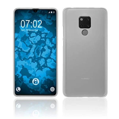 Abbildung von PhoneNatic Case kompatibel mit Huawei Mate 20 X transparent weiß Silikon Hülle matt Cover