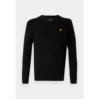 Abbildung von Lyle &amp; Scott V NECK Jumper Strickpullover, Herren, Größe: Large, Jet black