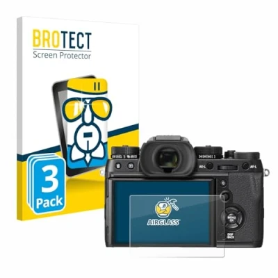 Abbildung von BROTECT Schutzglas für Fujifilm X T2 (3 Stück) Schutzfolie Panzer Folie Glas [Extrem Kratzfest 9H, Anti Fingerprint, Ultra Transparent]