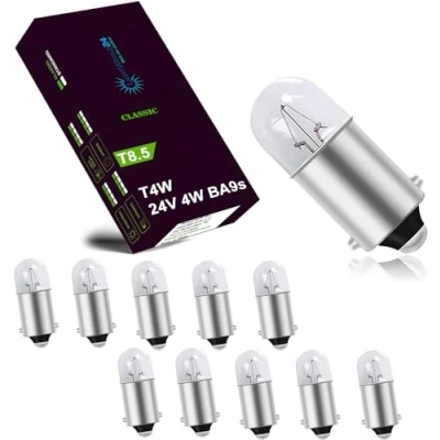 Abbildung von LIGHTWORLD24 10x T4W BA9s Standlicht Lampe LKW BUS 24V 4W Birnen Auto Innenraumbeleuchtung Innenbeleuchtung Signallampe 24 Volt Tacho
