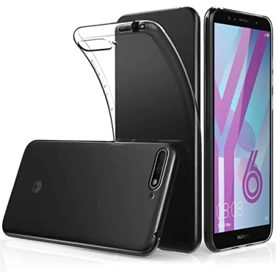 Abbildung von NEW&#039;C Hülle für Huawei Y6 2018, [Ultra transparent Silikon Gel TPU Soft] Cover Case Schutzhülle Kratzfeste mit Schock Absorption und Anti Scratch kompatibel 2018