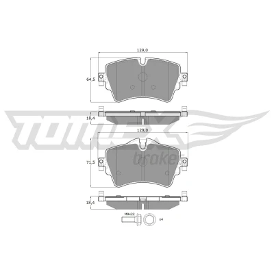 Abbildung von TOMEX brakes TX 17 82 Bremsbelagsatz Vorderachse für Verschleißwarnanzeiger vorbereitet mit Bremssattelschrauben Zubehör BMW: 2 Gran Tourer