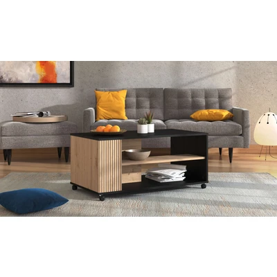 Abbildung von INOSIGN Couchtisch &quot;Correze Kaffetisch, 100 cm, Artisan Eiche, in trendigen Farben, modern&quot;, Mit zwei Ablageboden, Rollen