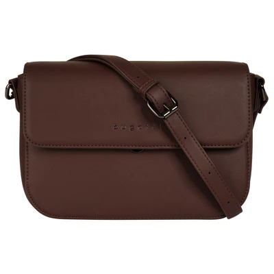 Abbildung von bugatti Almata Damen Schultertasche S, Umhängetasche klein, Clutch aus Kunstleder, braun