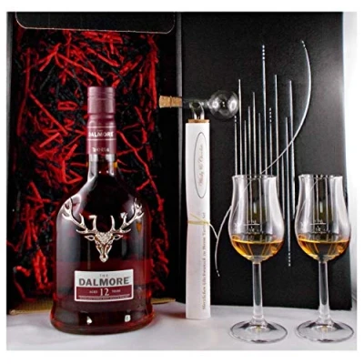 Abbildung von Geschenk Dalmore 12 Jahre Single Malt Whisky + Glaskugelportionierer 2 Bugatti Gläser