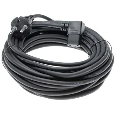 Abbildung von vhbw Stromkabel kompatibel mit Columbus ST 7 Staubsauger 10 m Kabel, Anschlusskabel schwarz