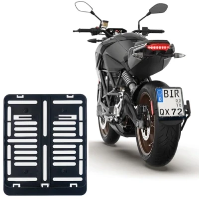 Abbildung von 1x Kennzeichenhalter DE Für Kennzeichen im Format 180 x 200 mm 18 20 cm (für Motorrad Roller) Material Kunststoff Schwarz (Unlackiert)