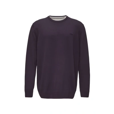Abbildung von s.Oliver MIT LOGO Stickerei Strickpullover, Herren, Größe: XXL, Aubergine