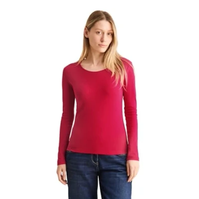 Abbildung von Cecil MIT Rundhals Langarmshirt, Damen, Größe: XXL, Rot