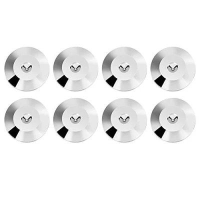 Abbildung von Hakeeta Lautsprecherspitzen, 8 STÜCKE Lautsprecherspitzen Subwoofer CD Audio Verstärker HiFi Lautsprecher Plattenspieler Isolator Ständer Kegel Füße und Basis Pad Stoßfeste Matte 25x4mm(Silber)