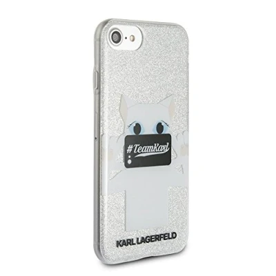Abbildung von KARL LAGERFELD iPhone 8 &amp; 7 von CG Mobile Glitzer Grafik, weiche Handyhülle, leicht zugängliche Anschlüsse, offiziell lizenziert.