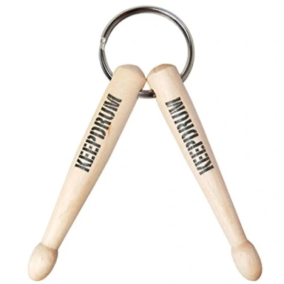 Abbildung von KEEPDRUM Schlüsselanhänger Drumsticks aus Holz Geschenk für Schlagzeuger