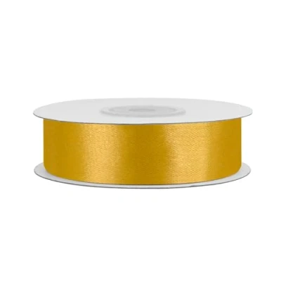 Abbildung von Satinband 18mm x 25m Rolle FARBAUSWAHL in 3/6/12/18/25/38/50/75/100mm farbecht &amp; waschbar Schleifenband für Hochzeit Geschenkband zum Verpacken Dekorieren Basteln Gold 687