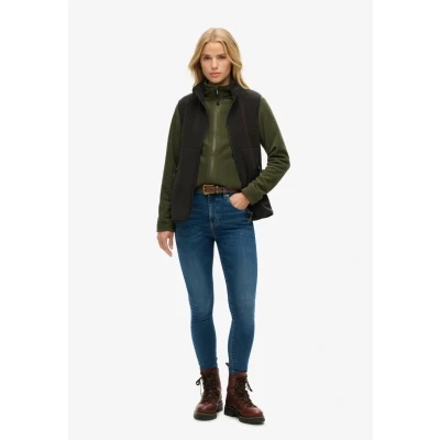 Abbildung von Superdry Polar FULL ZIP Fleecejacke, Damen, Größe: 38, Army khaki green