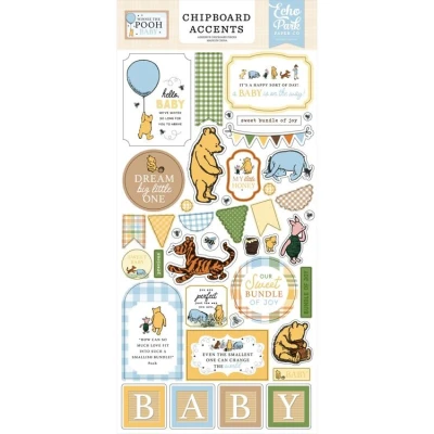 Abbildung von Echo Park Winnie The Pooh Baby Chipboard Accents (WPB442021)