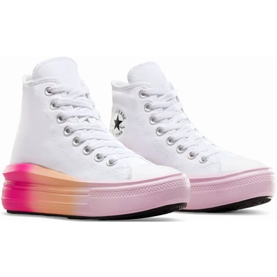 Abbildung von Converse Chuck Taylor ALL STAR MOVE Platform Unisex Sneaker high für Kinder, Größe: 39, White/stardust lilac/chaos fuchsia Schuhe