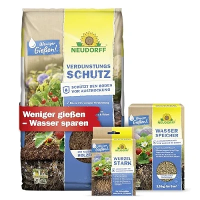 Abbildung von Neudorff Wasserspar Set Speichert 35% mehr Wasser im Boden und reduziert das Verdunsten von für reiche Ernte Blüte auch mit wenig gießen