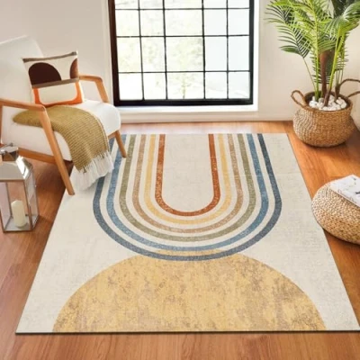 Abbildung von Surya Teppich &quot;Modern 2314&quot;, rechteckig, Maschinenwaschbar, Boho Kurzflor Wohnzimmerteppich, Schlafzimmer