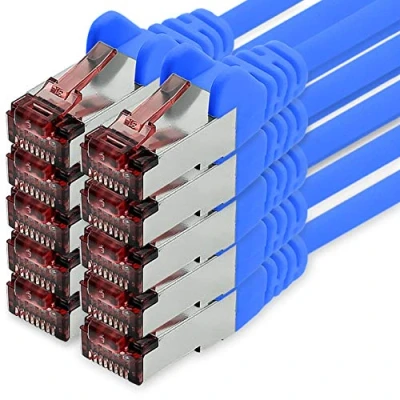 Abbildung von Netzwerkkabel Cat.6 2m blau 10 x Ethernetkabel Lankabel Cat6 Lan Netzwerk Kabel Sftp Pimf Patchkabel 1000 Mbit s