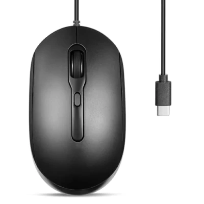 Abbildung von Perixx PERIMICE 222 Kabelgebundene Optische Maus, Verstellbare DPI 1200/1600/2000, Leiser klick, 1,8 m Kabel, Kompatibel mit Tablets Laptops PCs, Weiß
