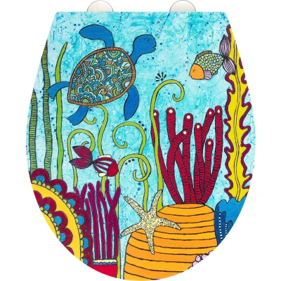 Abbildung von WENKO WC Sitz &quot;Under Water&quot;, mit Relief, aus antibakteriellem Duroplast