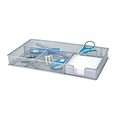 Abbildung von Wedo 651654 Stiftschale Office (4 Fächer pulverbeschichtetes Drahtmetall, 29.6 x 16.9 4.7 cm) silber