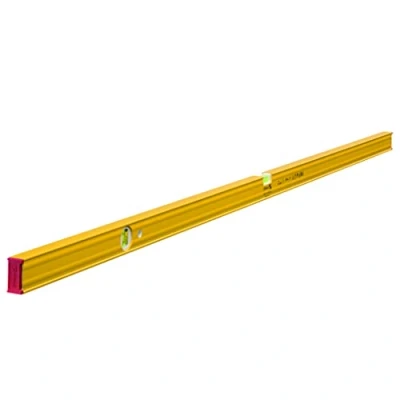 Abbildung von STABILA Magnet Wasserwaage Type 80 ASM, 180 cm, verstärktes Alu Profil, extrastarkes Seltenerd Magnetsystem, 1 Horizontal Libelle, Vertikal integrierte Rutsch Stopper, Made in Germany