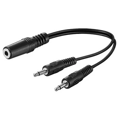 Abbildung von Goobay 27388 Audio Y Kabeladapter 3, 5 mm, 1x Stereo Buchse zu 2x Mono Stecker, Klinke mm (3 Pin, Stereo) &gt; Stecker (2 Mono)