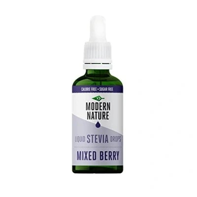 Abbildung von Modern Nature Berren Stevia Flüssig Flavour Drops Zucker Süßstoff Liquid Aroma Geschmacks Tropfen Sirup Zuckerfrei Ohne Kalorien Alternative Süßungsmittel fur Wasser 50ml