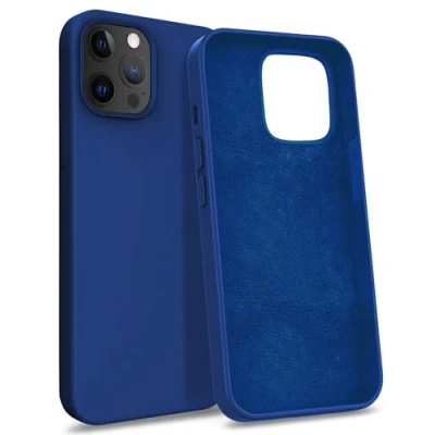 Abbildung von MyGadget Hülle kompatibel mit iPhone 12 Pro Gummierte Handyhülle [ 3 Layer Struktur ] Schutzhülle Soft Inlay &amp; Hardcase Cover außen Dunkelblau
