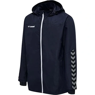 Abbildung von Hummel Hmlauthentic Regenjacke / wasserabweisende Jacke für Kinder, Größe: 128, Marine